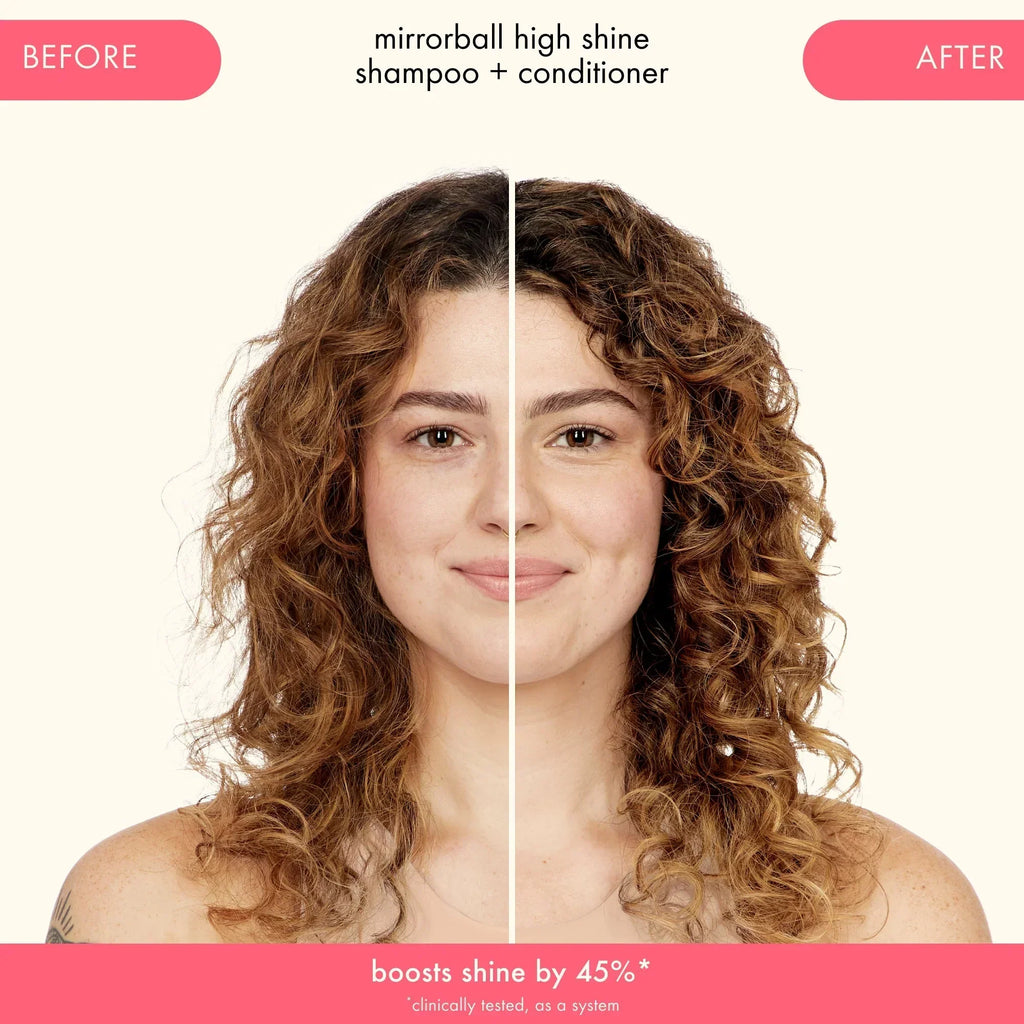 super-sized shine set mirrorball high shine + protect antioxidant shampoo + conditioner + flash mask