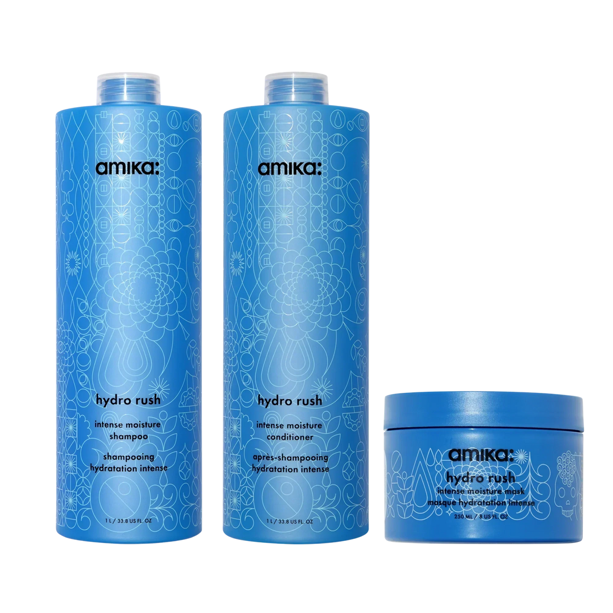 super-sized hydration set hydro rush intense moisture shampoo, conditioner + hair mask with hyaluronic acid Main image